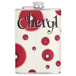 Ivory Red Dots Funky Whimsical Circle Pattern  Flachmann