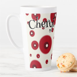 Ivory Red Dots Funky Whimsical Circle Pattern  Milchtasse