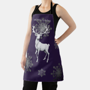 Ivory Reindeer Weihnachten Lila Schürze