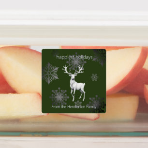 Ivory Reindeer Weihnachten Personalisiert Etiketten