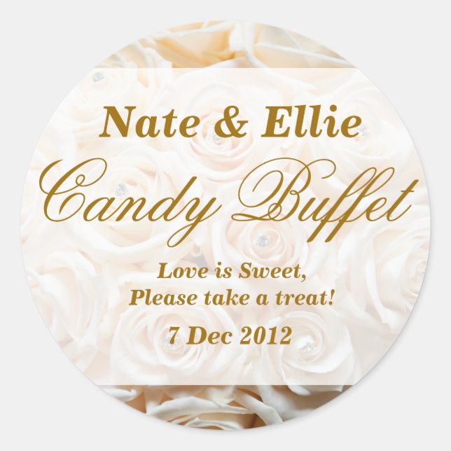 Ivory Rose Candy Buffet Sticker (Vorderseite)