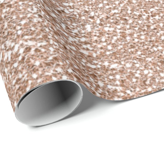 Ivory Rose Gold Abstrakter Glitzer Bridal 16. Geschenkpapier (Rolleneckpunkt)