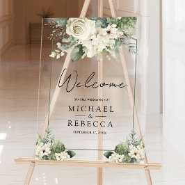 Ivory Rose Sage Green Floral Wedding Welcome