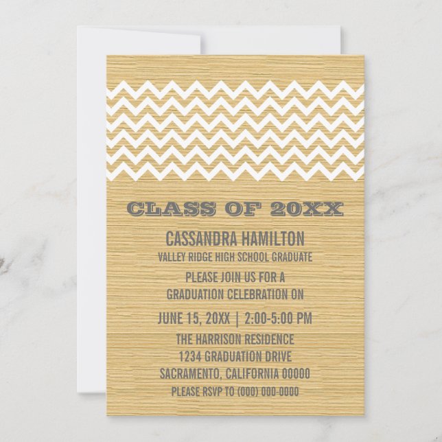 Ivory Rustic Chevron Invitation (Devant)
