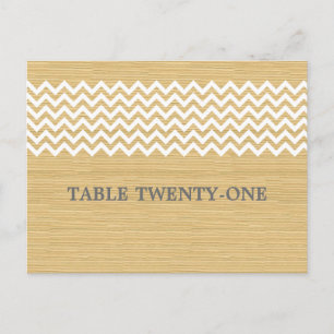 Ivory Rustic Chevron Numéro de table Carte postale
