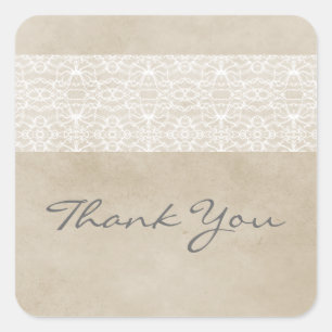 Ivory Rustic Lace Danke Stickers