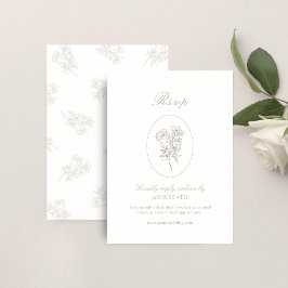 Ivory & Sand | Chic Floral Wedding  RSVP Karte