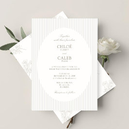 Ivory & Sand | Stripe Botanical Wedding Invitation Einladung