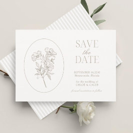 Ivory & Sand | Stripe Floral Wedding Save the Date