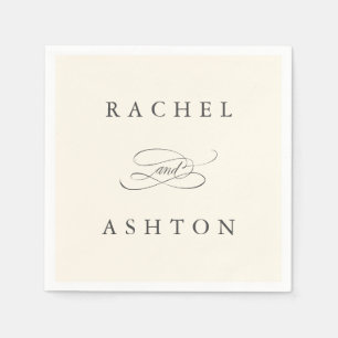 Ivory Simple Elegante Wedding Napkins Serviette