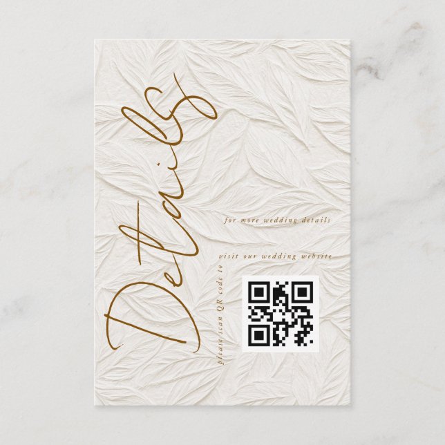 Ivory Simple QR code Wedding Details  Begleitkarte (Vorderseite)