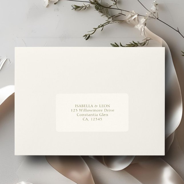 Ivory | Simple Wedding Address Adressaufkleber (Von Creator hochgeladen)