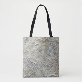 Ivory Snake Skin Tote Beutel Weiß Tasche