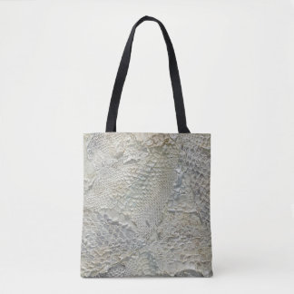 Ivory Snake Skin Tote Beutel Weiß Tasche