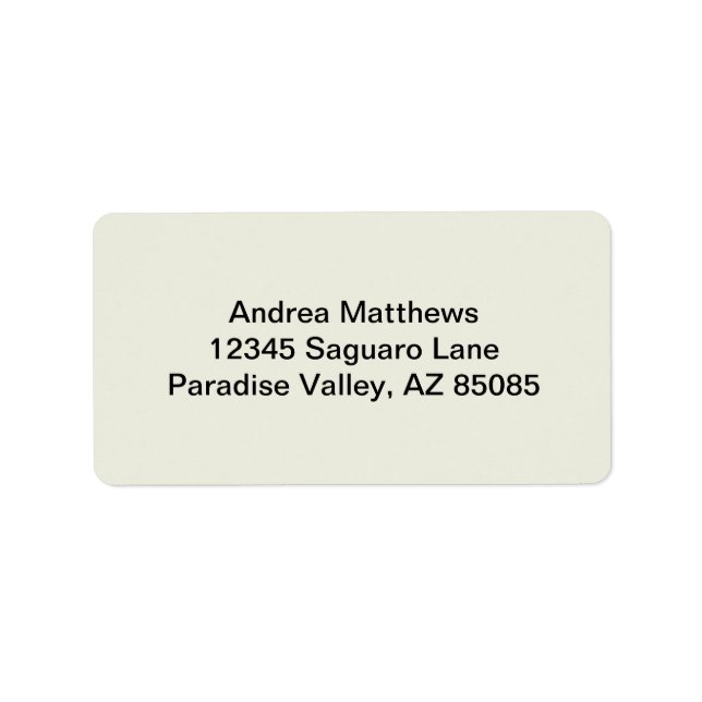 Ivory Solid Color Anpassen Adressaufkleber (Vorne)