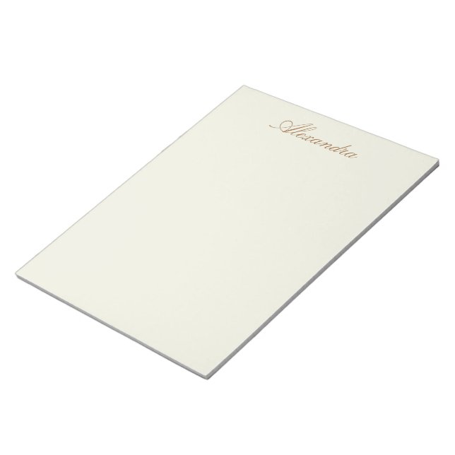 Ivory Solid Color Anpassen Notizblock (angewinkelt)