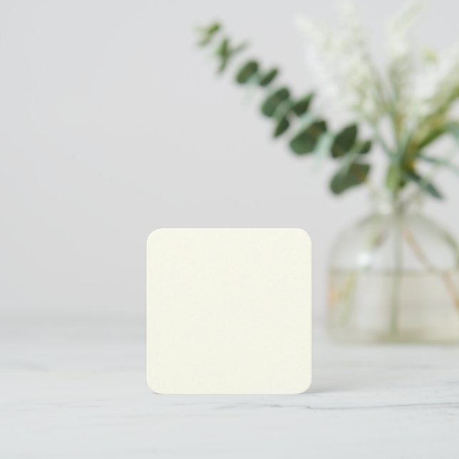 Ivory Square Business Card Quadratische Visitenkarte (Stehend Vorderseite)