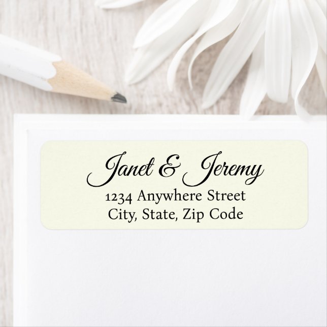 Ivory Stylized Names Wedding Address (Insitu)
