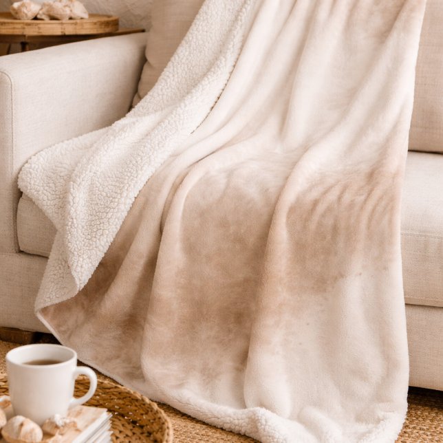Ivory Taupe Mist Sherpadecke (Coastal neutral design with airy mist texture print and champagne detail.)