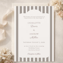 Ivory Taupe Neutral Striped Wedding 