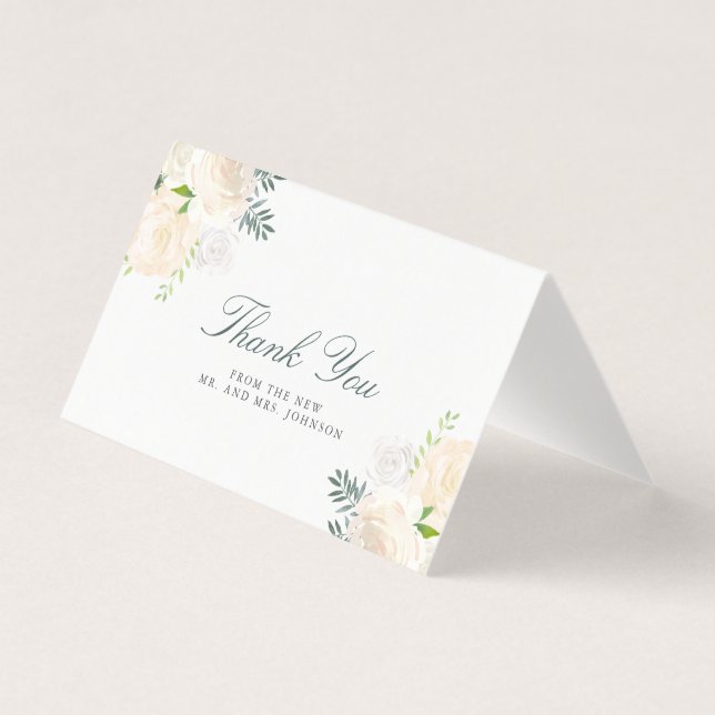 Ivory träumt Mr. and Mrs Wedding Dankeschön Card (Vorderseite)