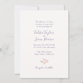 Ivory | Watercolor Floral Script Wedding Einladung