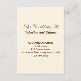 Ivory Wedding Accommodation Portrait Begleitkarte