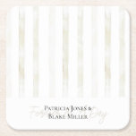 Ivory White Cream Stripes Wedding Rechteckiger Pappuntersetzer<br><div class="desc">Ivory White Cream Stripes Wedding</div>