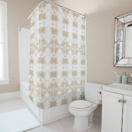 Ivory White Flowers Shower Curtain Duschvorhang