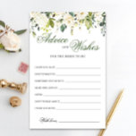 Ivory White Roses Blumenratgeber und Wunschkarte<br><div class="desc">Elegante Blush Rose Greenery Advice and Wishings card. Für weitere Anpassungen,  zögern Sie nicht mich zu kontaktieren!</div>