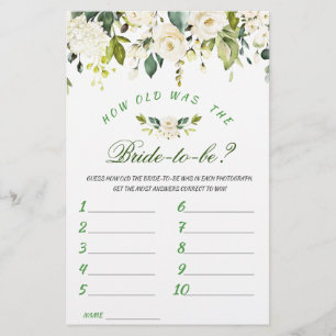 Ivory White Roses Brautparty Game