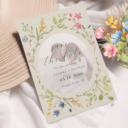 Ivory Wildflower Photo Save The Date