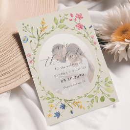 Ivory Wildflower Photo Save The Date