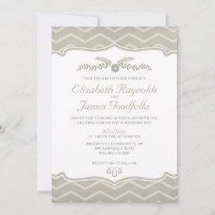 Ivory Zigzag Invitations De Mariage