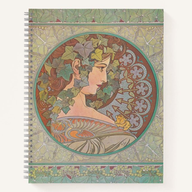 Ivy - Alphonse Mucha Notizbuch (Vorderseite)