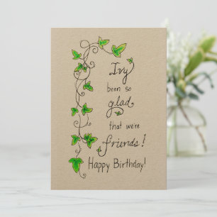 Ivy amis jouer joyeuse carte d'anniversaire