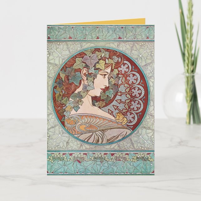 Ivy Goddess Mucha Karte (Vorderseite)