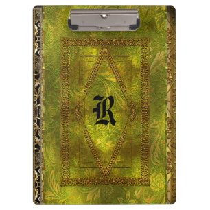 Ivy Jordshire Old Book Elegant Style Monogramm Klemmbrett