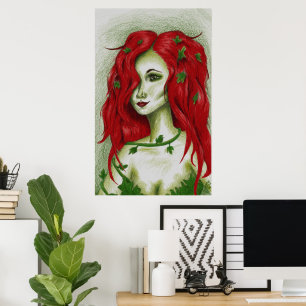 Ivy Nymph Niedliche Redhead Frau Portrait Fantasy  Poster