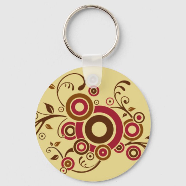 Ivy Scroll Button Keychain Schlüsselanhänger (Vorderseite)