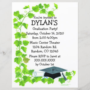 Ivy Thema Graduierung Party Flyer Einladungen