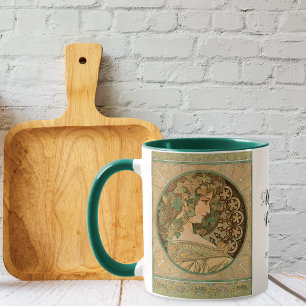 Ivy und Laurel Vintage-Porträts Alphonse Mucha Tasse