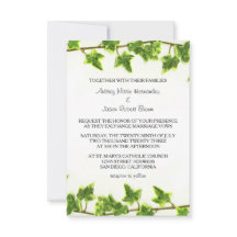 Ivy vert - Faire-part de mariage 3x5