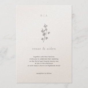 Ivy Wedding Einladung, Schwarz-Weiß Hochzeit Einladung