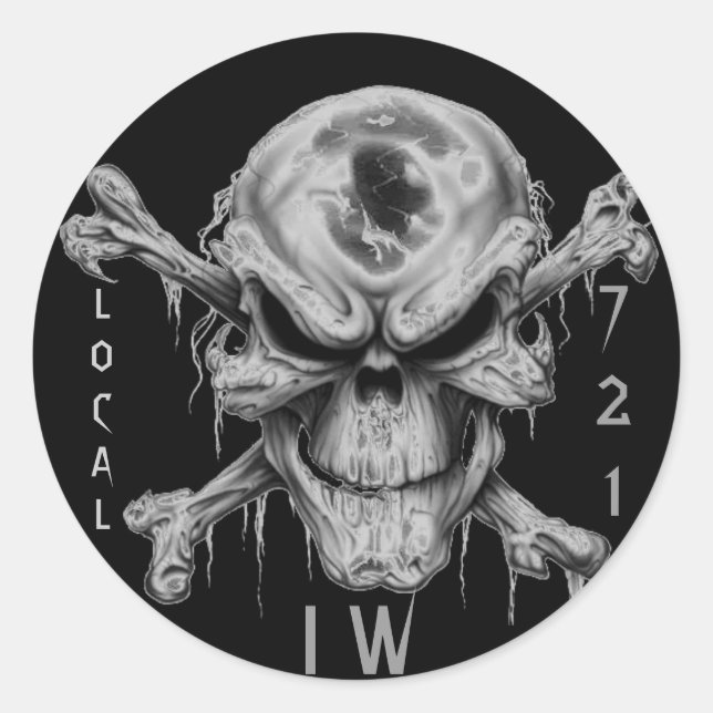 IW SKULL & CrossBones, LOKAL, 721 Runder Aufkleber (Vorderseite)