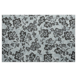 Iwalani Vintag Hawaiian Charcoal Grau Floral Stoff