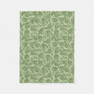 Iwalani Vintag Hawaiian Moss Floral Fleecedecke