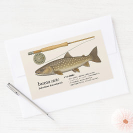Iwana (Salvelinus leucomaenis) – Japanische Illust Rechteckiger Aufkleber