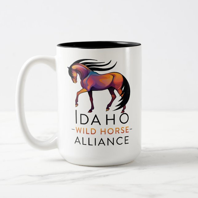 IWHA-Logo-Tasse mit Sprichwort Zweifarbige Tasse (Links)