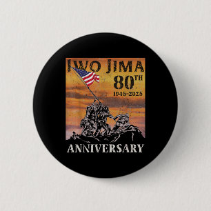 Iwo Jima 80-jähriges Jubiläum Wwii Veteran US Flag Button